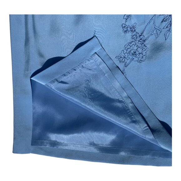 SILK ASSETS Diane Von Furstenberg Silk Floral Blue A-line Knee Length Skirt S - Picture 2 of 4